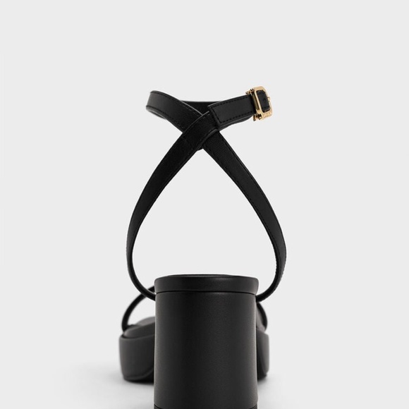 Charles & Keith Thin-Strap Block Heel Sandals - Black sz 6 - Picture 4 of 7